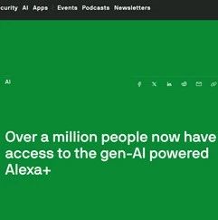 亚马逊Alexa+助手用户数量超过100万